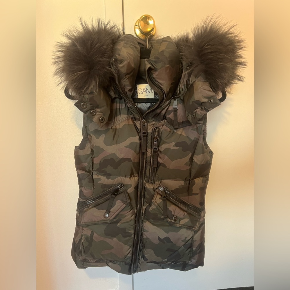SAM. Camouflage print puffer vest